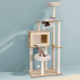 i.Pet Cat Tree Tower Scratching Post Scratcher 142cm Wood Bed Condo House - Low Angle