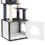 i.Pet Cat Tree Tower Scratching Post Scratcher 144cm Wood Bed Condo House Cabinet - Rear View