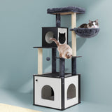 i.Pet Cat Tree Tower Scratching Post Scratcher 144cm Wood Bed Condo House Cabinet - Close-Up Angle