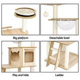 i.Pet Cat Tree Tower Scratching Post Scratcher 174cm Wood Bed Condo House Ladder - Rear View