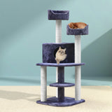 i.Pet Cat Tree 126cm Tower Scratching Post Scratcher Condo Trees House Grey - Low Angle