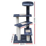 i.Pet Cat Tree 100cm Scratching Post Scratcher Tower Wood Condo House Trees Bed - Front View