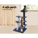 i.Pet Cat Tree 100cm Scratching Post Scratcher Tower Wood Condo House Trees Bed - Rear View