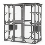i.Pet Cat House 181cm Outdoor Catio Enclosure Walk-In Large Rabbit Hutch Grey