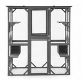 i.Pet Cat House 181cm Outdoor Catio Enclosure Walk-In Large Rabbit Hutch Grey - Top-Down View