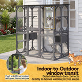 i.Pet Cat House 181cm Outdoor Catio Enclosure Walk-In Large Rabbit Hutch Grey