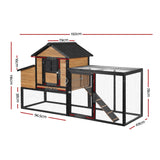 i.Pet Chicken Coop Rabbit Hutch Extra Large Wooden Run Cage Bunny House Outdoor - Front View
