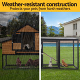 i.Pet Chicken Coop Rabbit Hutch Extra Large Wooden Run Cage Bunny House Outdoor - 45-Degree Angle
