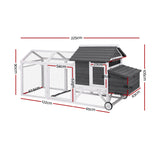 i.Pet Chicken Coop Rabbit Hutch Extra Large Wooden Run Bunny Cage House Outdoor - Front View