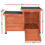 Wooden Outdoor Cat House and Rabbit Hutch - Weather-Resistant Shelter for Small Pets - Front View