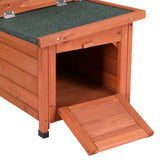 Wooden Outdoor Cat House and Rabbit Hutch - Weather-Resistant Shelter for Small Pets - 45-Degree Angle