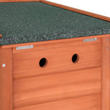 Wooden Outdoor Cat House and Rabbit Hutch - Weather-Resistant Shelter for Small Pets - Rear View