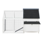 i.Pet Chicken Coop Rabbit Hutch 166cm x 120cm x 112cm Large House Run Cage XL Bunny Wooden - Side View