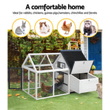 i.Pet Chicken Coop Rabbit Hutch 166cm x 120cm x 112cm Large House Run Cage XL Bunny Wooden - 45-Degree Angle