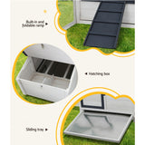 i.Pet Chicken Coop Rabbit Hutch 166cm x 120cm x 112cm Large House Run Cage XL Bunny Wooden - Close-Up Angle