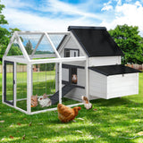 i.Pet Chicken Coop Rabbit Hutch 166cm x 120cm x 112cm Large House Run Cage XL Bunny Wooden - Low Angle