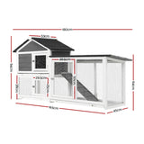 i.Pet Chicken Coop Rabbit Hutch Extra Large Wooden Run Cage House With Run Cage - Front View