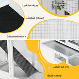 i.Pet Chicken Coop Rabbit Hutch Extra Large Wooden Run Cage House With Run Cage - Rear View