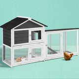 i.Pet Chicken Coop Rabbit Hutch Extra Large Wooden Run Cage House With Run Cage - Close-Up Angle