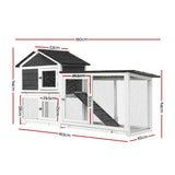 i.Pet Chicken Coop Rabbit Hutch Extra Large Wooden Run Cage House With Run Cage - Front View