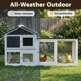 i.Pet Chicken Coop Rabbit Hutch Extra Large Wooden Run Cage House With Run Cage - 45-Degree Angle
