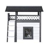 i.Pet Cat House Outdoor Shelter 77cm x 50cm x 73cm Rabbit Hutch Wooden Condo Small Dog Enclosure - Side View