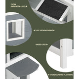i.Pet Cat House Outdoor Shelter 56cm x 52cm x 82cm Rabbit Hutch Wooden Condo Small Dog Pet Enclosure - Rear View
