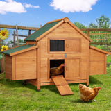 i.Pet Chicken Coop Rabbit Hutch 150cm x 68cm x 96cm Large House Run Cage Wooden Outdoor Pet Enclosure - Low Angle