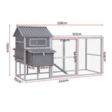 i.Pet Chicken Coop Rabbit Hutch Extra Large Wooden Run Bunny Cage Poultry House Outdoor - Front View