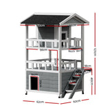 i.Pet Cat House Outdoor Shelter 72cm x 72cm x 127cm Rabbit Hutch Wooden Condo Small Dog Pet Houses Enclosure - Front View