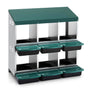i.Pet Chicken Nesting Box Roll Away Metal Nesting Box Wall Mounted 6 Holes Green