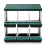 i.Pet Chicken Nesting Box Roll Away Metal Nesting Box Wall Mounted 6 Holes Green - Side View