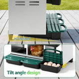 i.Pet Chicken Nesting Box Roll Away Metal Nesting Box Wall Mounted 6 Holes Green - 45-Degree Angle
