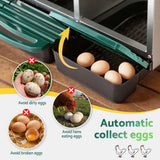 i.Pet Chicken Nesting Box Roll Away Metal Nesting Box Wall Mounted 6 Holes Green - Rear View
