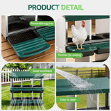 i.Pet Chicken Nesting Box Roll Away Metal Nesting Box Wall Mounted 6 Holes Green - Close-Up Angle