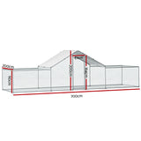 i.Pet Chicken Coop Cage Run Rabbit Hutch Large Walk In Hen House Cover 7mx2mx2m - Front View