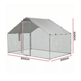 i.Pet Chicken Coop Rabbit Hutch Outdoor Run Walk in Hen Cage Ferret House 3x2x2m - Front View