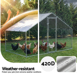 i.Pet Chicken Coop Rabbit Hutch Outdoor Run Walk in Hen Cage Ferret House 3x2x2m - Rear View
