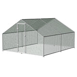 i.Pet Chicken Coop Cage 3x4x2m Galvanised Steel - Rear View