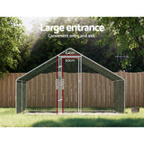 i.Pet Chicken Coop Cage 3x4x2m Galvanised Steel - 45-Degree Angle