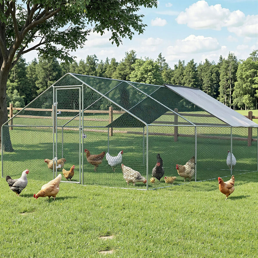 i.Pet Chicken Coop Cage 3x6x2m Galvanised Steel, image 6
