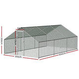 i.Pet Chicken Coop Cage 3x6x2m Galvanised Steel - Front View