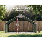 i.Pet Chicken Coop Cage 3x6x2m Galvanised Steel - Top-Down View
