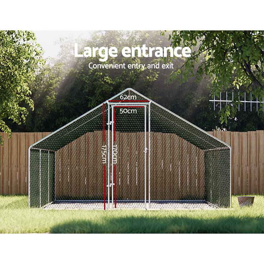 i.Pet Chicken Coop Cage 3x6x2m Galvanised Steel, image 2