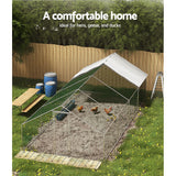 i.Pet Chicken Coop Cage 3x8x2m Galvanised Steel - Top-Down View