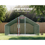i.Pet Chicken Coop Cage 3x8x2m Galvanised Steel - 45-Degree Angle