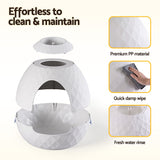 i.Pet Cat Litter Box Hidden Litter Tray Enclosure Planter Furniture House White - Rear View