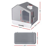 i.Pet Cat Litter Box Large Tray Kitty Toilet Enclosed Cat Litter Box Hooded Scoop Mat Grey
