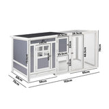 Alopet Chicken Coop Rabbit Hutch Wooden Cage Double Hatch - Side View