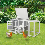 Alopet Chicken Coop Rabbit Hutch Wooden Cage Double Hatch - Close-Up Angle